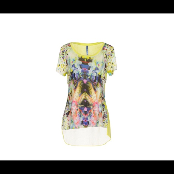 Karen Millen Floral Blouse in Acid Green size 4 - Picture 2 of 6